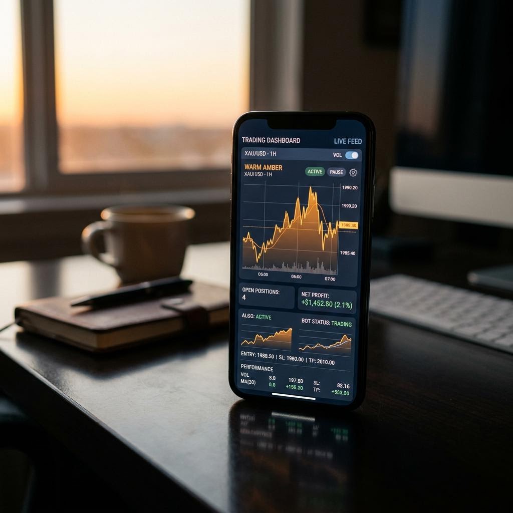Panel de control de la plataforma de trading cripto con IA Pepwealth